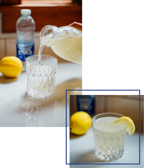 limonade avec de l'eau eska et du citron